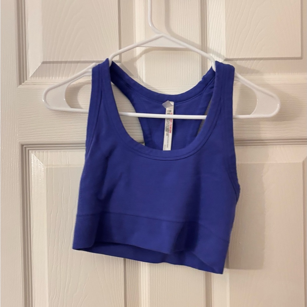 Free People Electric Blue Racerback Crop Bra Top - Picture 1 of 2